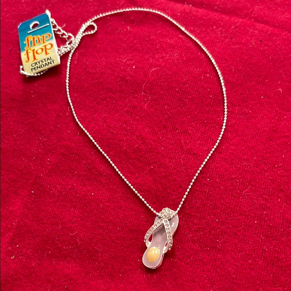 Crystal Pendant Necklace - Silver